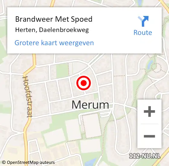 Locatie op kaart van de 112 melding: Brandweer Met Spoed Naar Herten, Daelenbroekweg op 18 juni 2023 15:38