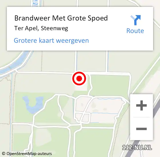 Locatie op kaart van de 112 melding: Brandweer Met Grote Spoed Naar Ter Apel, Steenweg op 18 juni 2023 15:41