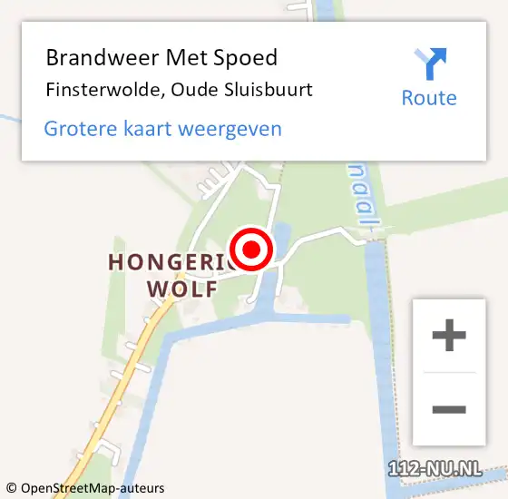 Locatie op kaart van de 112 melding: Brandweer Met Spoed Naar Finsterwolde, Oude Sluisbuurt op 18 juni 2023 17:21