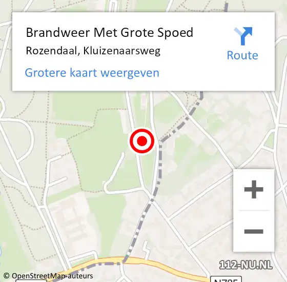 Locatie op kaart van de 112 melding: Brandweer Met Grote Spoed Naar Rozendaal, Kluizenaarsweg op 18 juni 2023 18:00
