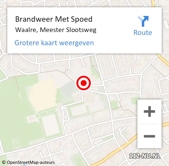 Locatie op kaart van de 112 melding: Brandweer Met Spoed Naar Waalre, Meester Slootsweg op 18 juni 2023 18:19