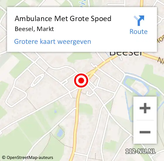 Locatie op kaart van de 112 melding: Ambulance Met Grote Spoed Naar Beesel, Markt op 18 juni 2023 18:19