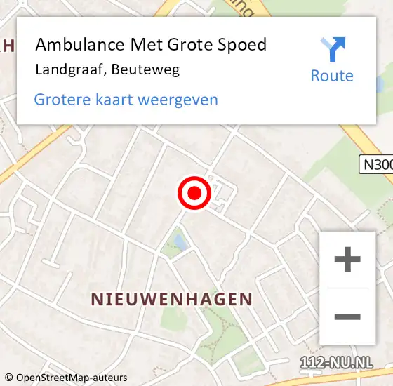 Locatie op kaart van de 112 melding: Ambulance Met Grote Spoed Naar Landgraaf, Beuteweg op 29 augustus 2014 13:26