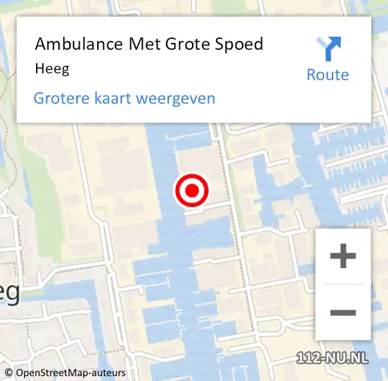 Locatie op kaart van de 112 melding: Ambulance Met Grote Spoed Naar Heeg op 18 juni 2023 18:59