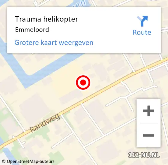 Locatie op kaart van de 112 melding: Trauma helikopter Emmeloord op 18 juni 2023 19:58
