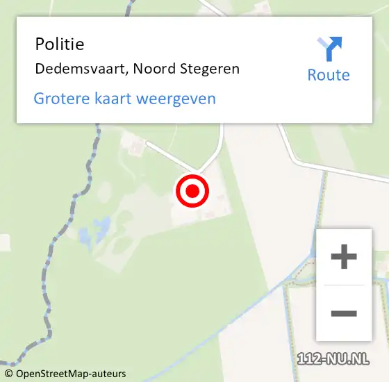 Locatie op kaart van de 112 melding: Politie Dedemsvaart, Noord Stegeren op 18 juni 2023 20:21