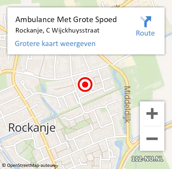 Locatie op kaart van de 112 melding: Ambulance Met Grote Spoed Naar Rockanje, C Wijckhuysstraat op 18 juni 2023 21:40