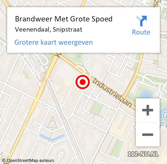 Locatie op kaart van de 112 melding: Brandweer Met Grote Spoed Naar Veenendaal, Snipstraat op 18 juni 2023 23:36