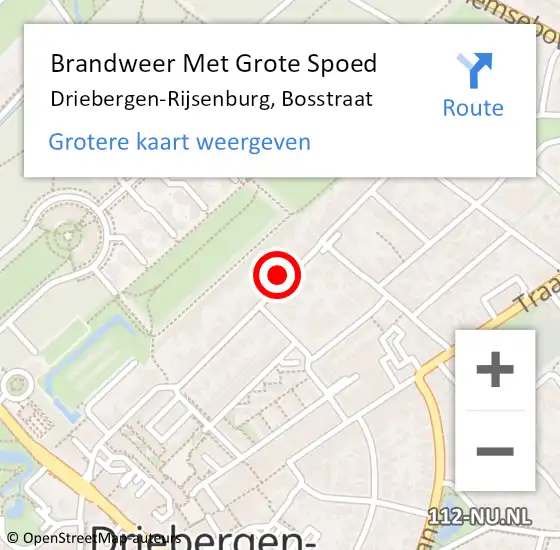 Locatie op kaart van de 112 melding: Brandweer Met Grote Spoed Naar Driebergen-Rijsenburg, Bosstraat op 18 juni 2023 23:49