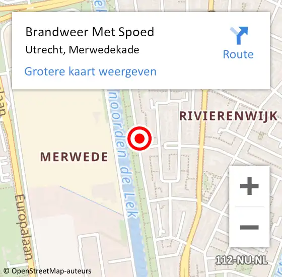 Locatie op kaart van de 112 melding: Brandweer Met Spoed Naar Utrecht, Merwedekade op 19 juni 2023 00:07