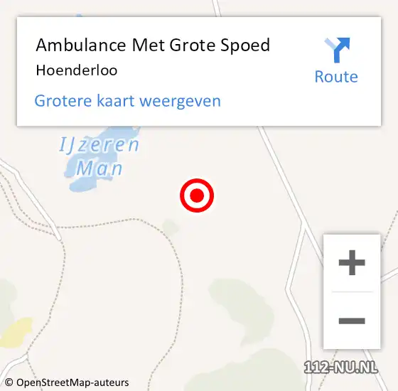 Locatie op kaart van de 112 melding: Ambulance Met Grote Spoed Naar Hoenderloo op 19 juni 2023 00:12