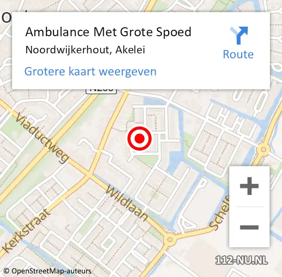 Locatie op kaart van de 112 melding: Ambulance Met Grote Spoed Naar Noordwijkerhout, Akelei op 19 juni 2023 00:46