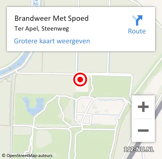 Locatie op kaart van de 112 melding: Brandweer Met Spoed Naar Ter Apel, Steenweg op 19 juni 2023 02:39