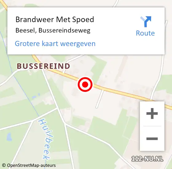 Locatie op kaart van de 112 melding: Brandweer Met Spoed Naar Beesel, Bussereindseweg op 19 juni 2023 03:46