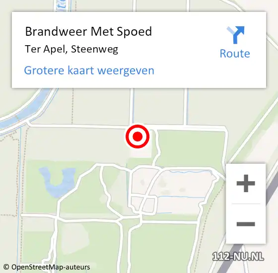 Locatie op kaart van de 112 melding: Brandweer Met Spoed Naar Ter Apel, Steenweg op 19 juni 2023 05:18