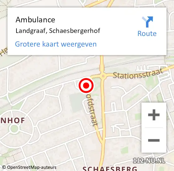 Locatie op kaart van de 112 melding: Ambulance Landgraaf, Schaesbergerhof op 29 augustus 2014 14:12