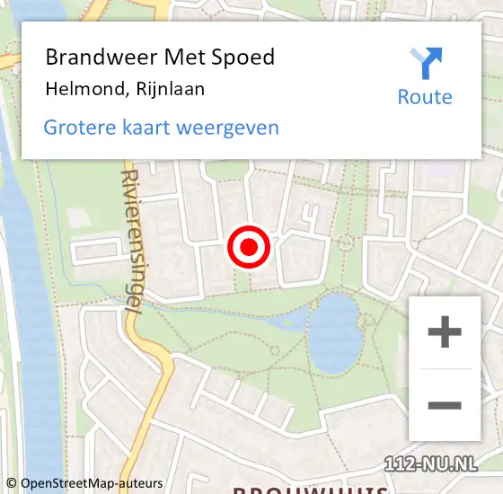 Locatie op kaart van de 112 melding: Brandweer Met Spoed Naar Helmond, Rijnlaan op 19 juni 2023 07:31