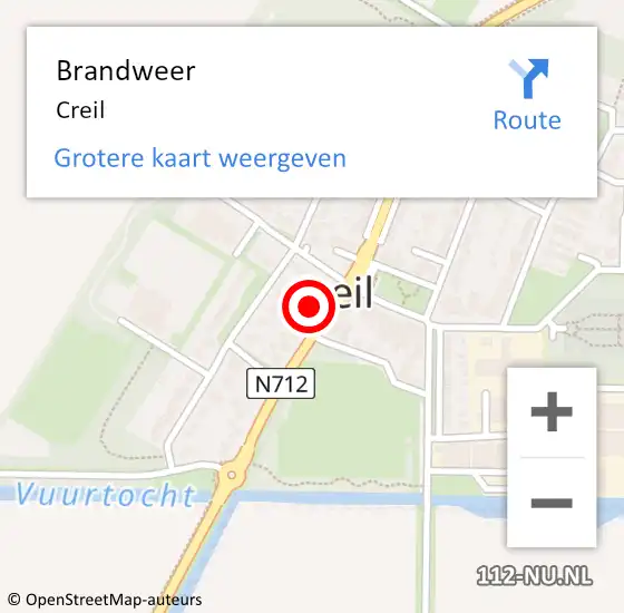 Locatie op kaart van de 112 melding: Brandweer Creil op 19 juni 2023 08:15