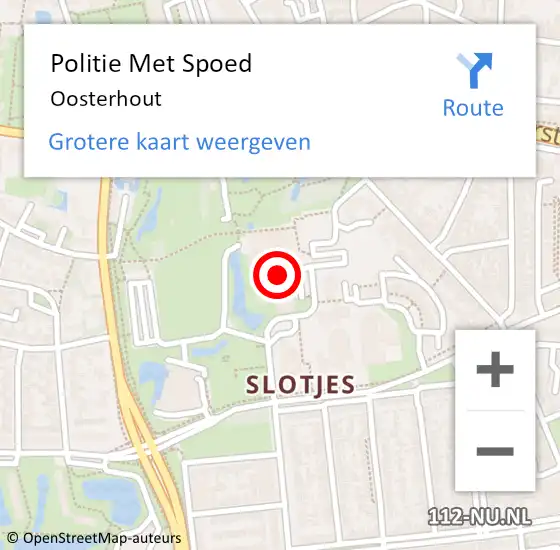 Locatie op kaart van de 112 melding: Politie Met Spoed Naar Oosterhout op 19 juni 2023 08:34