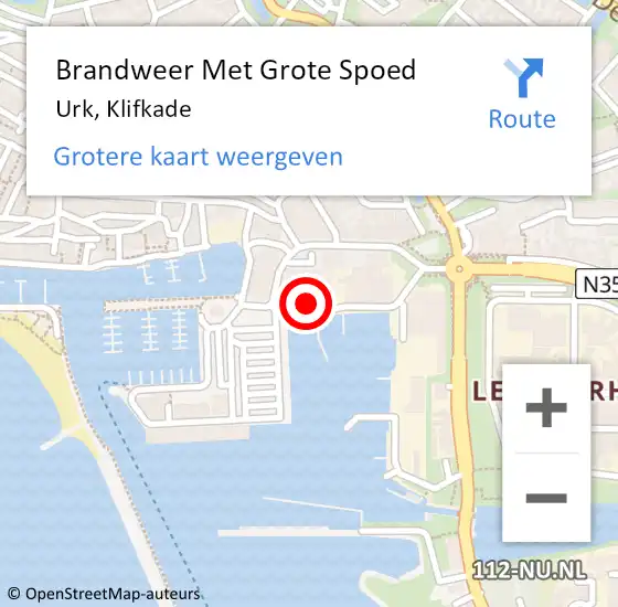 Locatie op kaart van de 112 melding: Brandweer Met Grote Spoed Naar Urk, Klifkade op 19 juni 2023 09:16