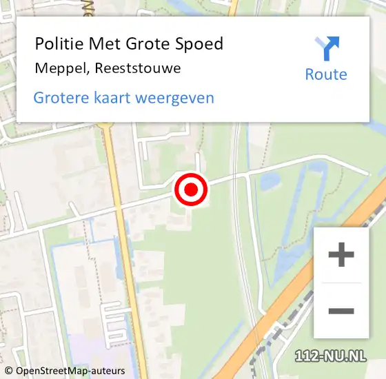 Locatie op kaart van de 112 melding: Politie Met Grote Spoed Naar Meppel, Reeststouwe op 19 juni 2023 09:26