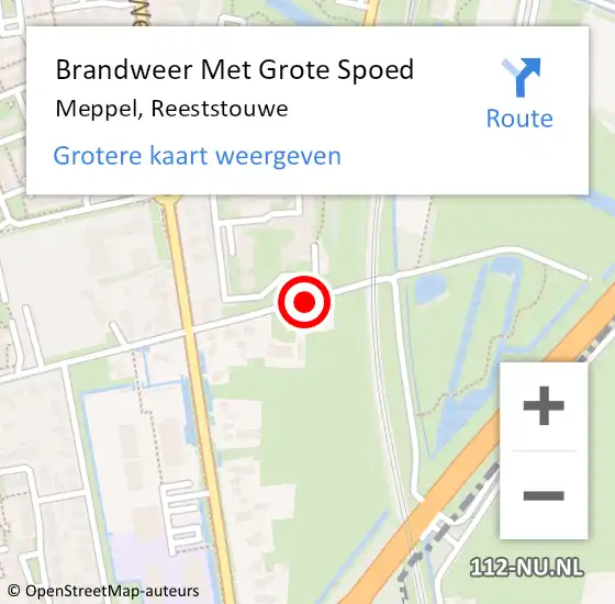 Locatie op kaart van de 112 melding: Brandweer Met Grote Spoed Naar Meppel, Reeststouwe op 19 juni 2023 09:28