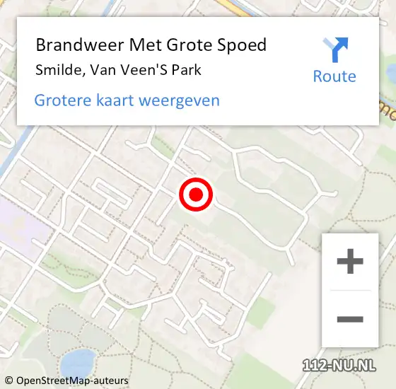 Locatie op kaart van de 112 melding: Brandweer Met Grote Spoed Naar Smilde, Van Veen'S Park op 29 augustus 2014 14:28