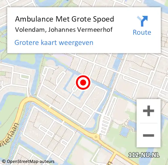 Locatie op kaart van de 112 melding: Ambulance Met Grote Spoed Naar Volendam, Johannes Vermeerhof op 19 juni 2023 10:32
