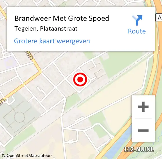 Locatie op kaart van de 112 melding: Brandweer Met Grote Spoed Naar Tegelen, Plataanstraat op 19 juni 2023 10:34