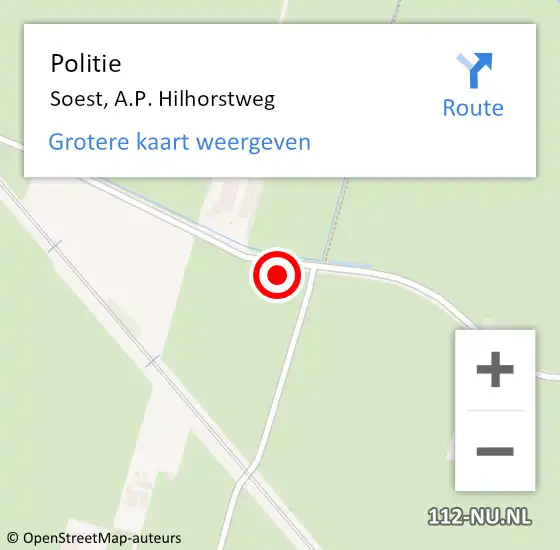 Locatie op kaart van de 112 melding: Politie Soest, A.P. Hilhorstweg op 19 juni 2023 11:05