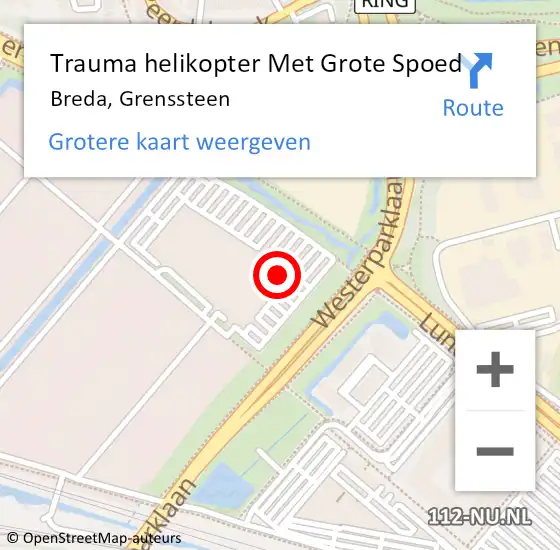 Locatie op kaart van de 112 melding: Trauma helikopter Met Grote Spoed Naar Breda, Grenssteen op 19 juni 2023 11:50