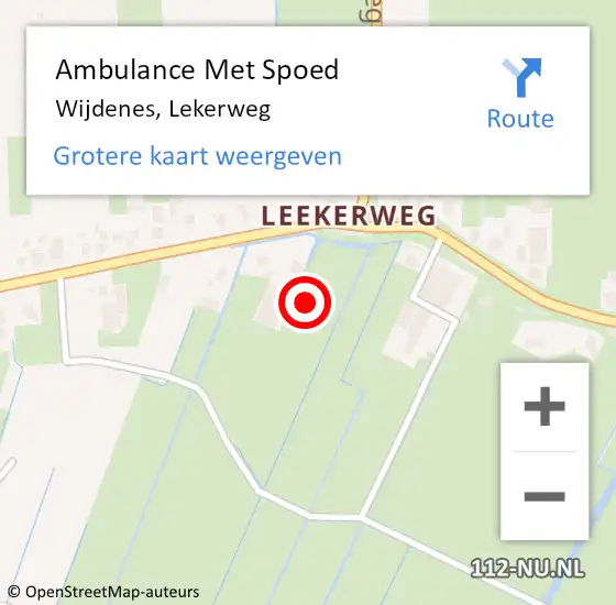 Locatie op kaart van de 112 melding: Ambulance Met Spoed Naar Wijdenes, Lekerweg op 19 juni 2023 12:14