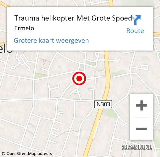 Locatie op kaart van de 112 melding: Trauma helikopter Met Grote Spoed Naar Ermelo op 19 juni 2023 12:32