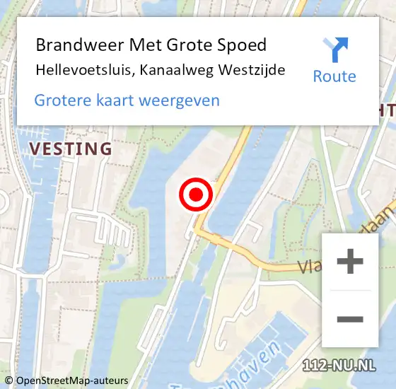 Locatie op kaart van de 112 melding: Brandweer Met Grote Spoed Naar Hellevoetsluis, Kanaalweg Westzijde op 19 juni 2023 12:52