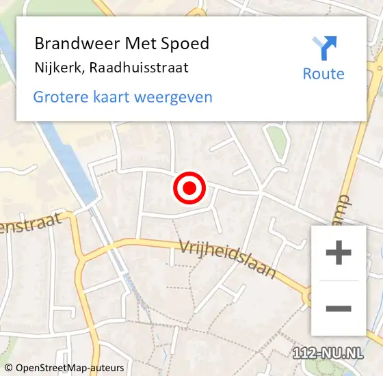 Locatie op kaart van de 112 melding: Brandweer Met Spoed Naar Nijkerk, Raadhuisstraat op 19 juni 2023 12:53