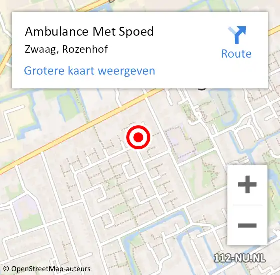 Locatie op kaart van de 112 melding: Ambulance Met Spoed Naar Zwaag, Rozenhof op 19 juni 2023 12:55