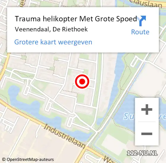 Locatie op kaart van de 112 melding: Trauma helikopter Met Grote Spoed Naar Veenendaal, De Riethoek op 19 juni 2023 13:21