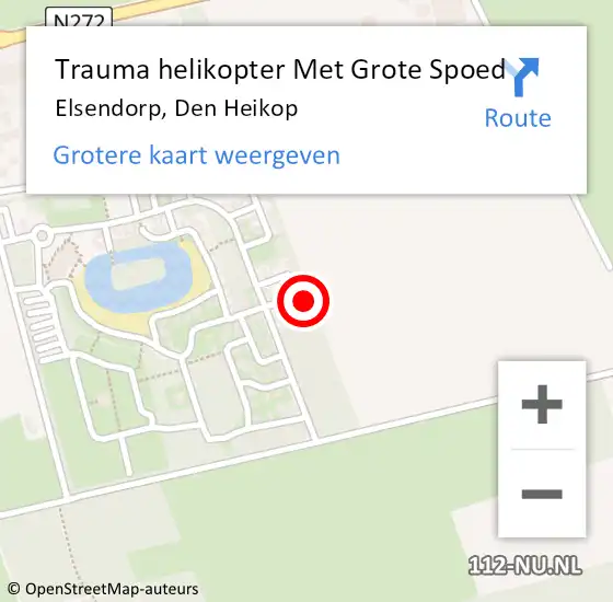 Locatie op kaart van de 112 melding: Trauma helikopter Met Grote Spoed Naar Elsendorp, Den Heikop op 19 juni 2023 13:33
