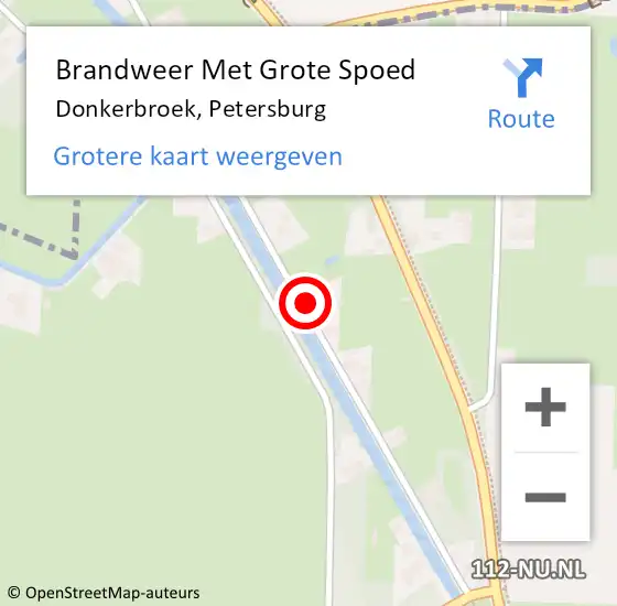 Locatie op kaart van de 112 melding: Brandweer Met Grote Spoed Naar Donkerbroek, Petersburg op 19 juni 2023 13:47