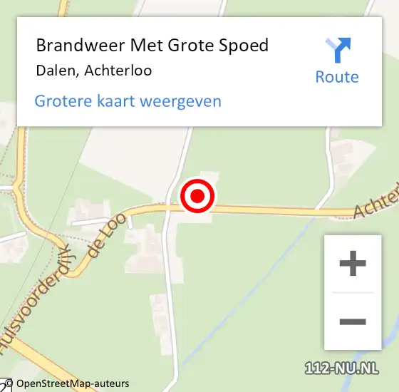 Locatie op kaart van de 112 melding: Brandweer Met Grote Spoed Naar Dalen, Achterloo op 19 juni 2023 14:25