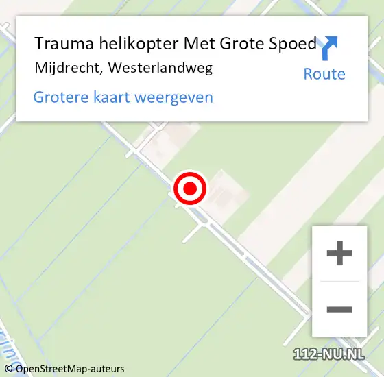 Locatie op kaart van de 112 melding: Trauma helikopter Met Grote Spoed Naar Mijdrecht, Westerlandweg op 19 juni 2023 14:33