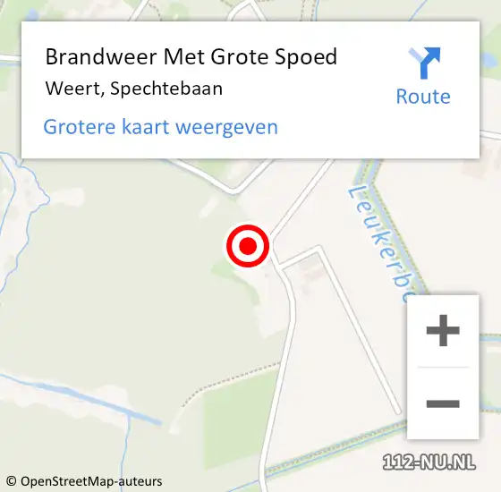 Locatie op kaart van de 112 melding: Brandweer Met Grote Spoed Naar Weert, Spechtebaan op 19 juni 2023 14:35