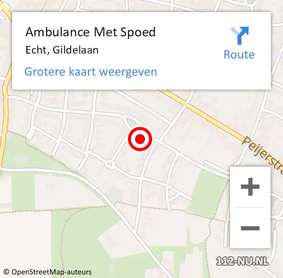 Locatie op kaart van de 112 melding: Ambulance Met Spoed Naar Echt, Gildelaan op 19 juni 2023 14:35