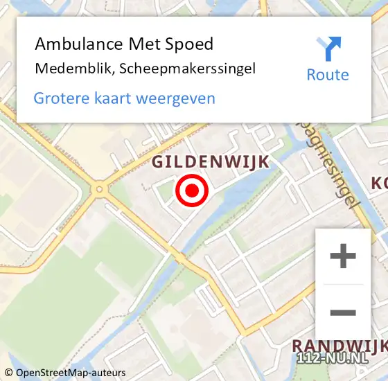 Locatie op kaart van de 112 melding: Ambulance Met Spoed Naar Medemblik, Scheepmakerssingel op 19 juni 2023 15:15