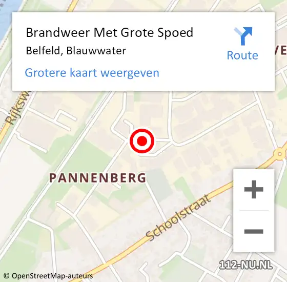 Locatie op kaart van de 112 melding: Brandweer Met Grote Spoed Naar Belfeld, Blauwwater op 19 juni 2023 16:00