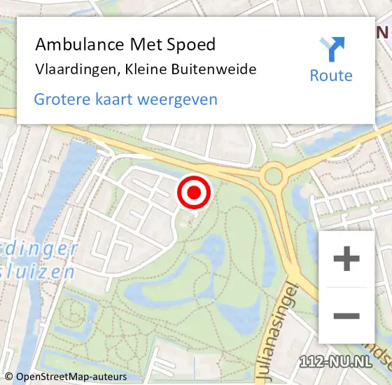 Locatie op kaart van de 112 melding: Ambulance Met Spoed Naar Vlaardingen, Kleine Buitenweide op 19 juni 2023 16:04