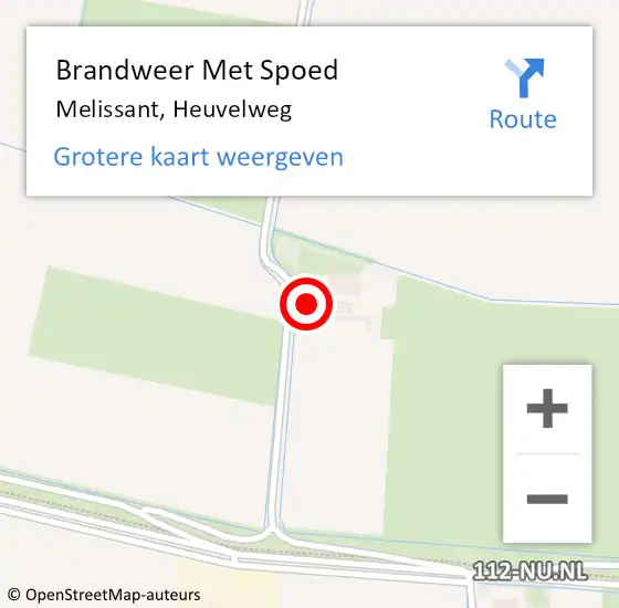 Locatie op kaart van de 112 melding: Brandweer Met Spoed Naar Melissant, Heuvelweg op 19 juni 2023 16:21