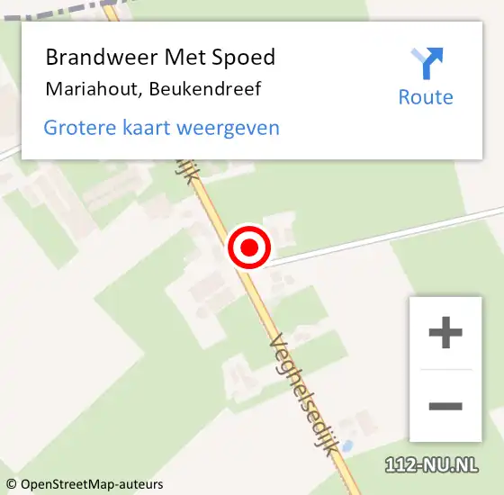 Locatie op kaart van de 112 melding: Brandweer Met Spoed Naar Mariahout, Beukendreef op 19 juni 2023 17:05