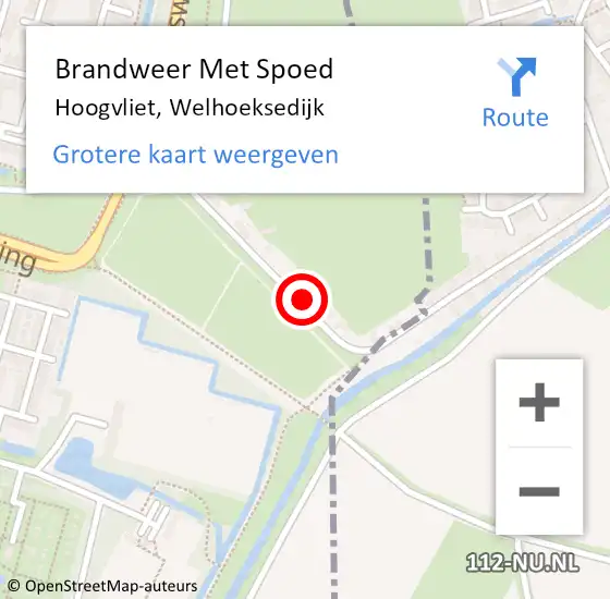 Locatie op kaart van de 112 melding: Brandweer Met Spoed Naar Hoogvliet, Welhoeksedijk op 19 juni 2023 17:07