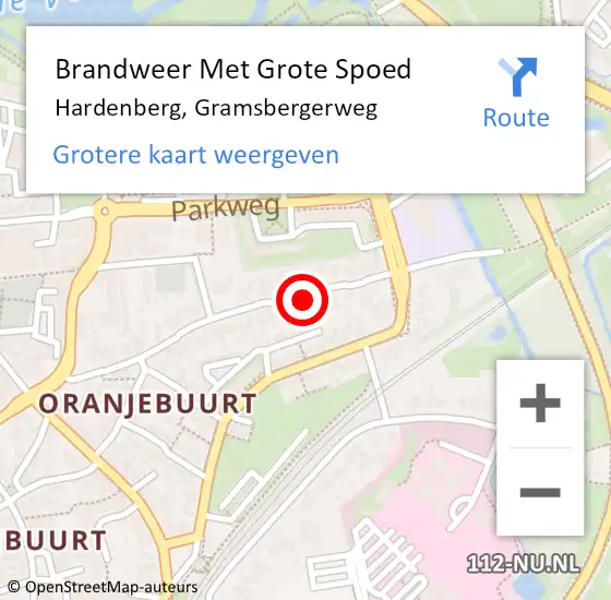 Locatie op kaart van de 112 melding: Brandweer Met Grote Spoed Naar Hardenberg, Gramsbergerweg op 19 juni 2023 17:21